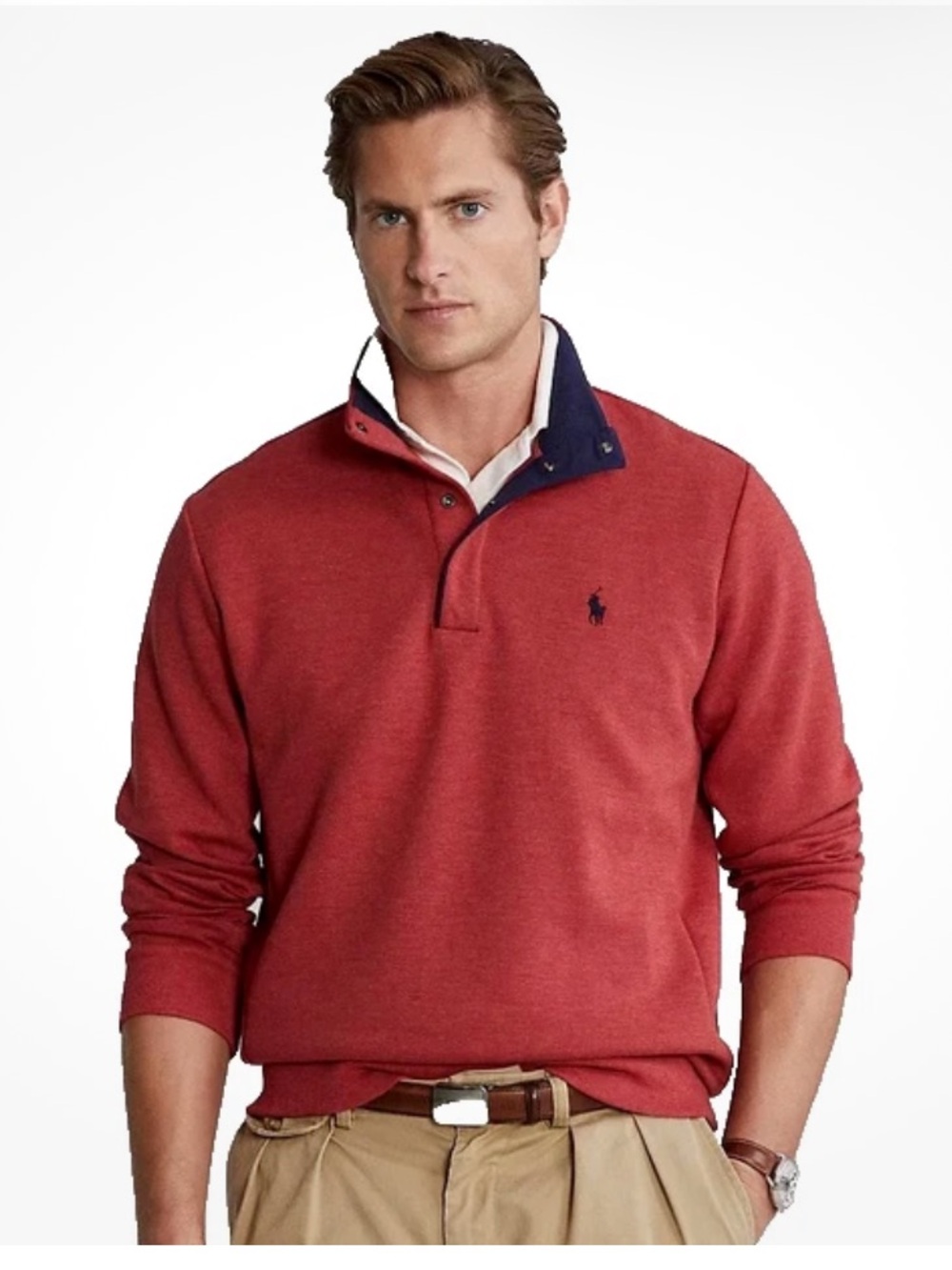 Polo Ralph Lauren quarter-snap pullover sweatshirt, light red